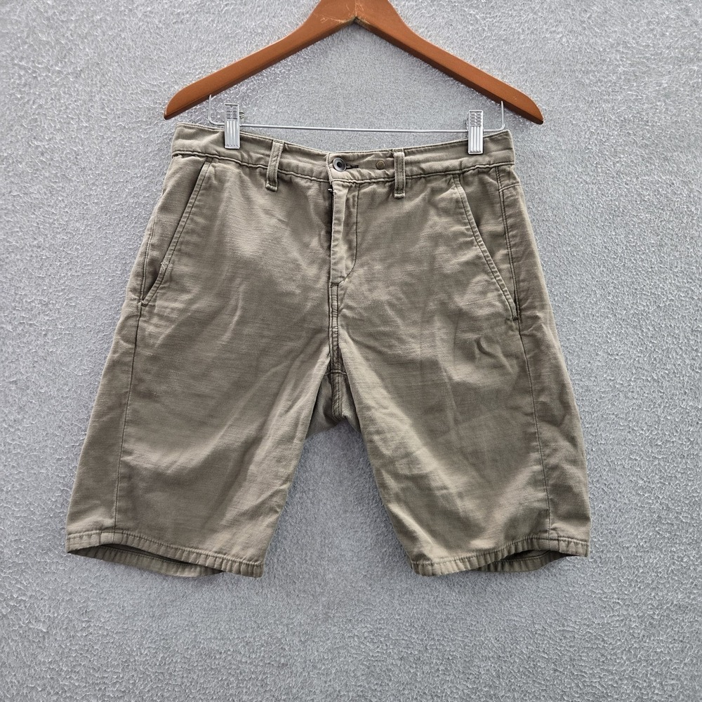 Rag & Bone Men Shorts 30 Green Embroidered‎ Chino Logo Low Rise 9" Inseam